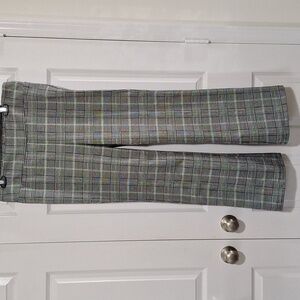 Plaid flare leg pants